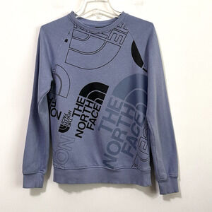 The North Face Womens‎ Sweatshirt XS Logo Dusty Blue Crewneck Pullover Shirt